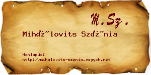 Mihálovits Szénia névjegykártya